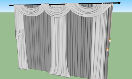 3个窗帘sketchup组件 - 单体模型下载 室内人