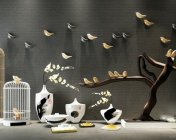 抽象鸟群 鸟笼组合装饰品模型 max09版 贴图材质齐全
