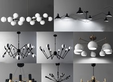 8套现代创意金属吊灯组合模型 max2011