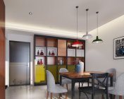 现代风格复式客餐厅 max2012 带贴图灯光材质