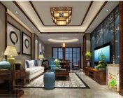 现代中式客餐厅 max2011版 带贴图+效果图