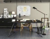 创意工作室桌椅+落地灯+黑板饰品模型  MAX2012 带贴图