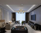 现代客厅+餐厅 贴图材质灯光都有 max2012+效果图
