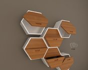 现代六边形木质创意“蜂巢”柜子 max2012 带贴图