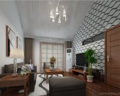 现代客厅及一体式餐厅厨房 max2012版 带贴图灯光材质