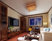 现代中式风格客餐门厅 带材质灯光贴图--3dmax2012