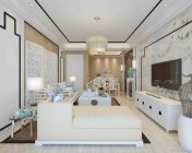 现代中式客餐厅 max2012 带贴图+效果图