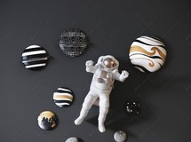 宇航员与星球 墙饰装饰摆件模型