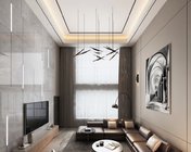 现代简约跃层客厅 MAX2012 带贴图灯光材质+效果图
