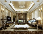 金碧辉煌的欧式客厅-max2009-带贴图+效果图