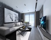 现代客厅+餐厅 max2014 带贴图+效果图