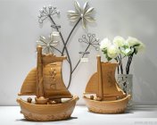 一帆风顺船+金属花 现代装饰品组合 max2009 带贴图