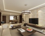 现代简约客厅 max2012 带贴图+效果图