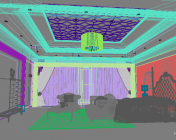 欧式卧室模型下载 3dmax2009材质灯光贴图