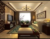 中式客厅模型下载 附贴图材质灯光  max2010版