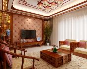 新中式客厅餐厅走廊-max2011版-附贴图灯光材质+效果图