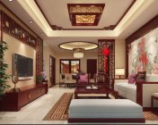 中式客餐厅-max2012-材质灯光渲染参数齐+效果图
