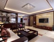 现代中式客厅~模型max2009-全景图展示-带贴图