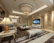 欧式客餐厅+卧室 MAX2011 带贴图+效果图