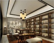 高端大气的中式复式客餐厅+书房 max2012 贴图灯光材质齐全