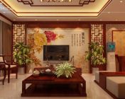 中式复式楼客餐厅-max2012-带贴图