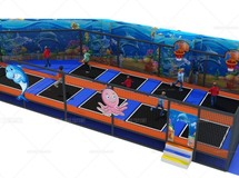 儿童娱乐区，游乐设备大蹦床模型 max2016 带贴图