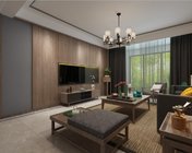新中式客餐厅 max2011 带贴图灯光材质+效果图