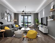 现代北欧客餐厅 max2012版 贴图灯光材质齐全