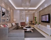 现代家装客厅-2011版本-带贴图+效果图