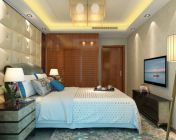 新中式卧室 max2010版 附贴图材质灯光+效果图