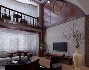 中式客餐厅、过道、休息区模型-带贴图材质-max2011