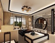新中式客餐厅-max2009-带贴图灯光材质都有+效果图