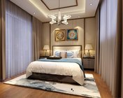 现代中式主卧室 max2012 贴图材质灯光齐全