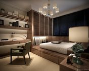 沉稳的榻榻米卧室模型 max2012 贴图材质灯光齐全+效果图