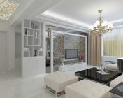 现代简约客厅+餐厅-陶瓷背景墙-max2012-带贴图+效果图