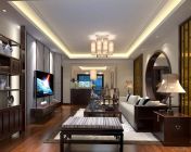 新中式客厅餐厅模型--贴图材质灯光全+效果图