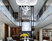 港式复式楼客餐厅 茶室 吧台 max2011 贴图灯光材质全+效果图