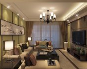 现代中式客厅+餐厅 max2012 贴图灯光及材质+效果图