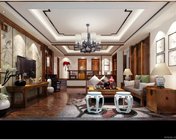 中式客厅 max2012版 贴图灯光材质齐全+效果图