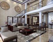 恬静雅致的中式复式客餐厅-MAX2012-带贴图+效果图