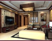 中式客厅模型-3dmax2012-带材质+3张效果图
