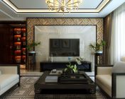 新中式客厅+餐厅+书房&茶室+卧室-贴图灯光材质全2012版+效...
