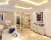 白色简欧式客餐厅+玄关-贴图+材质+灯光-max2012vray2.1