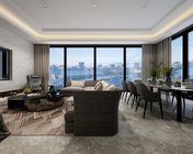 海景房样板间 客餐厅+厨房 max2011 带贴图+效果图