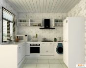 白色调厨房模型下载 MAX2009版 材质灯光均