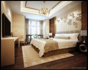 现代卧室模型-max2009-贴图材质灯光都有
