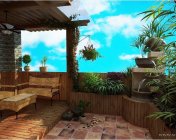 楼顶花园-露天花园模型-2011版-带贴图
