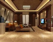 现代中式客厅-max2009版材质灯光齐全