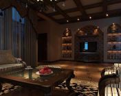 美式别墅客厅餐厅模型-max2010贴图灯光材质全齐