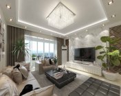 现代简约客餐厅+玄关-max2012-带贴图+效果图